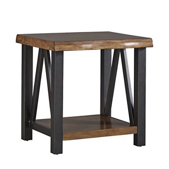 HomeVance Ackerly Mixed Media Rustic End Table