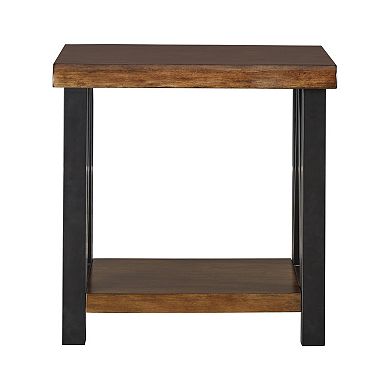 HomeVance Ackerly Mixed Media Rustic End Table
