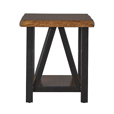 HomeVance Ackerly Mixed Media Rustic End Table