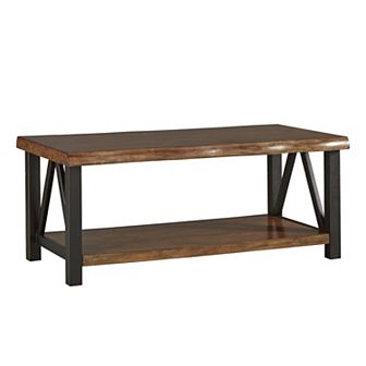 HomeVance Ackerly Mixed Media Rustic Coffee Table