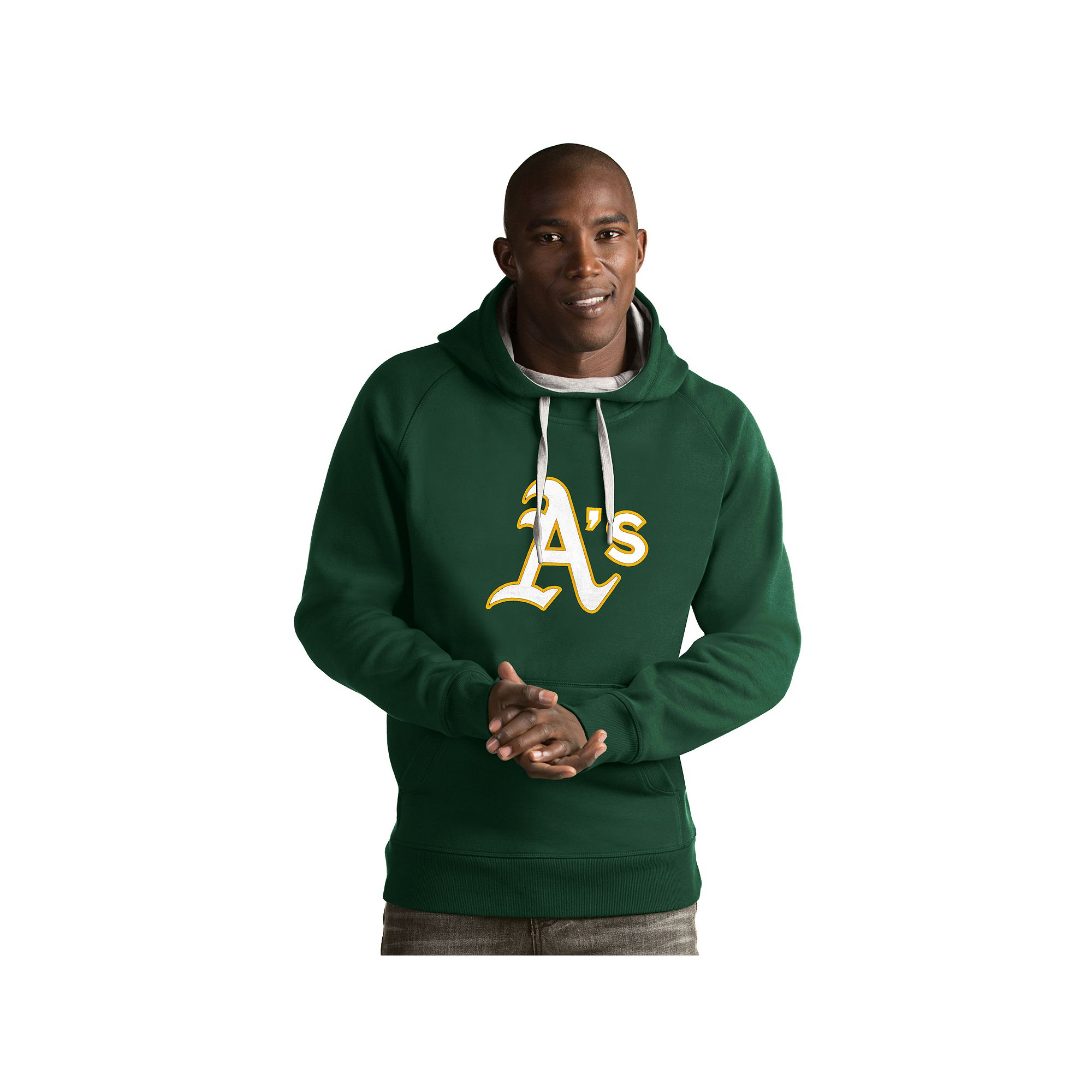 Mens Antigua Oakland Athletics Victory Logo Hoodie, Size: Small, Green