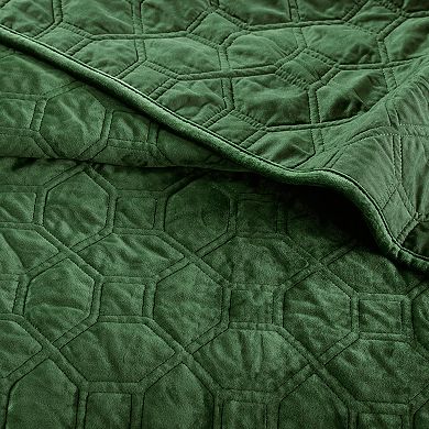 Madison Park Emery 3-Piece Velvet Quilt Set with Shams