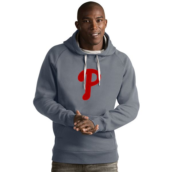 Antigua Philadelphia Phillies Blue Victory Long Sleeve Hoodie, Blue, 52% Cot / 48% Poly, Size XL, Rally House