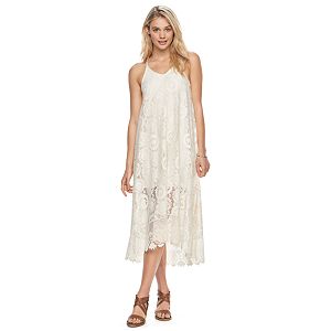 Juniors' Mason & Belle Crochet High Low Dress
