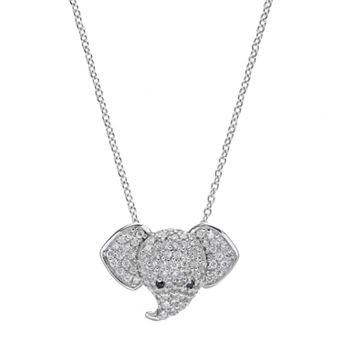 Sophie Miller Sterling Silver Cubic Zirconia Elephant Pendant