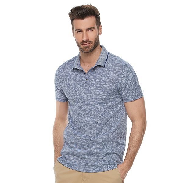 Men's Marc Anthony Slim-Fit Shadow Dye Feeder-Striped Polo