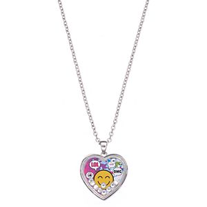 Girls 5-16 Emoji Heart Necklace