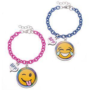 Girls 5-16 Emoji BFF Best Friends Bracelet Set