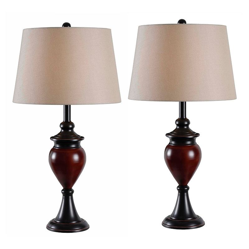 86374112 Kenroy Home Elliot Table Lamp 2-piece Set, Brown sku 86374112