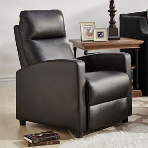 HomeVance Talocott Push Back Faux-Leather Recliner Arm Chair