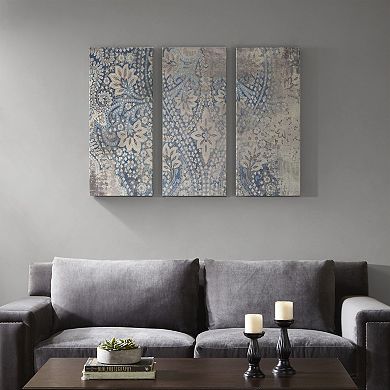 Madison Park Weathered Damask Walls Linen Wall Art 3-piece Set