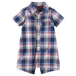 Baby Boy Carter's Plaid Button-Down Romper