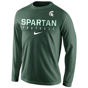 Men's Nike Michigan State Spartans Football Practice Long-Sleeve Tee