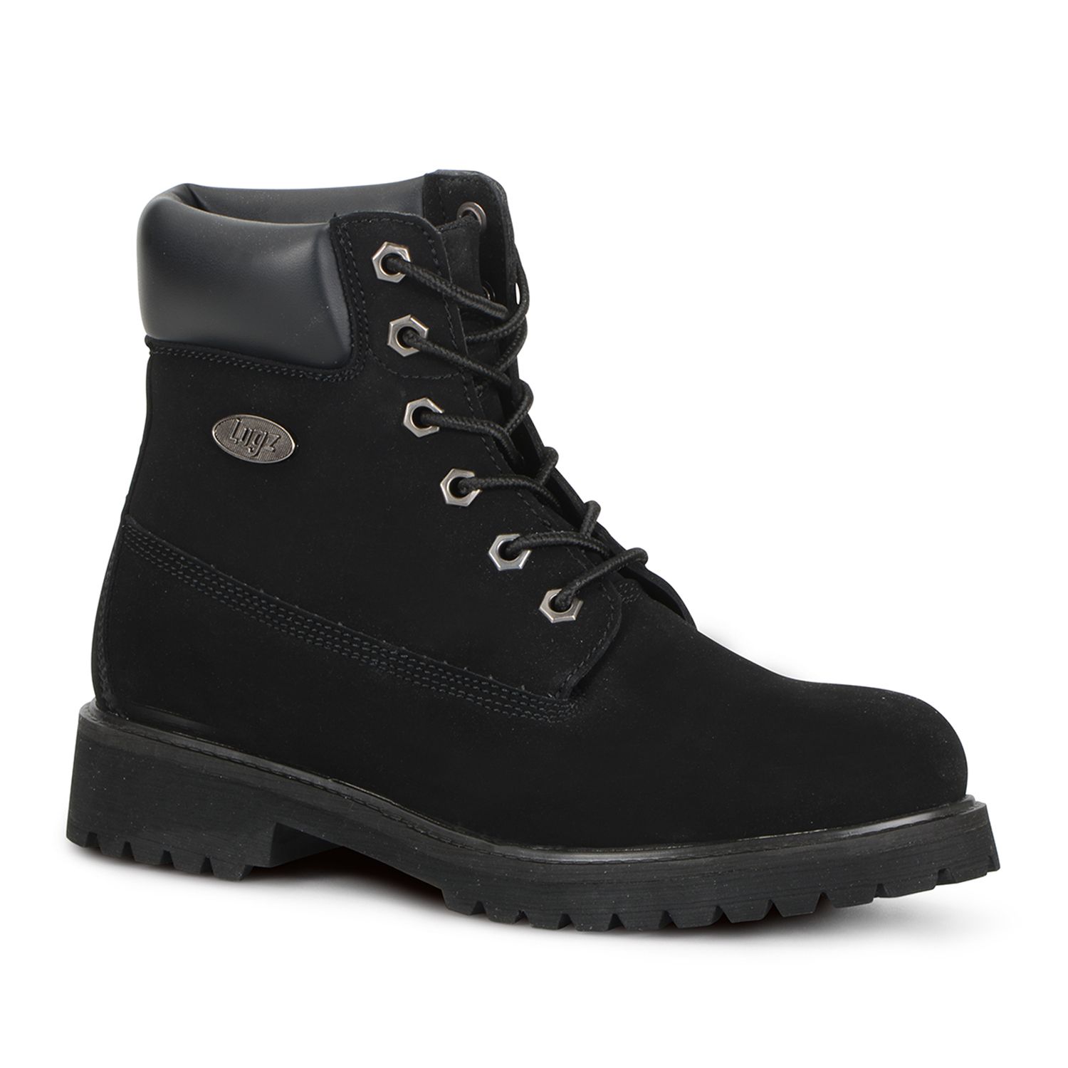 black suede lugz