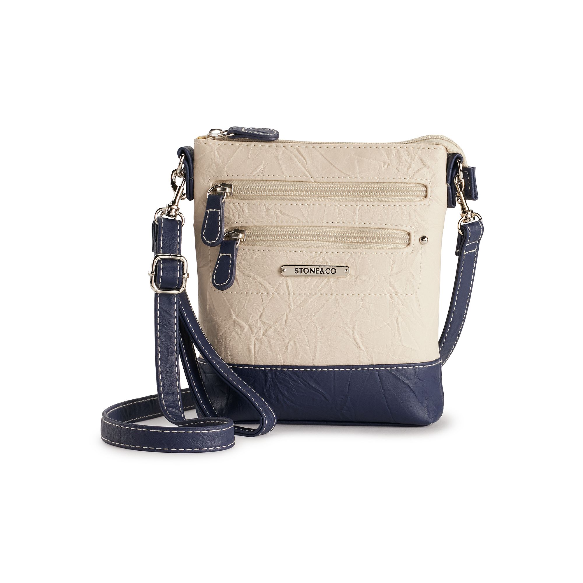 Stone & Co. Nancy 3-Bagger Convertible Crossbody Bag, Ivory Navy