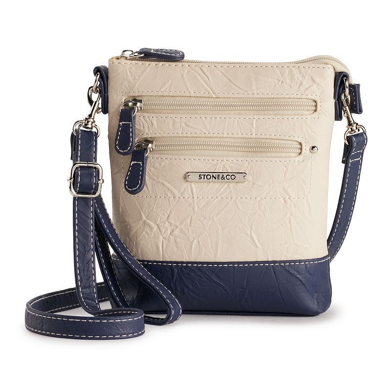 Stone & Co. Nancy 3-Bagger Convertible Crossbody Bag, Ivory Navy