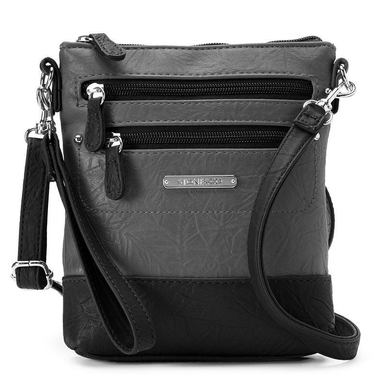 Stone & Co. Nancy 3-Bagger Convertible Crossbody Bag, Gray Black
