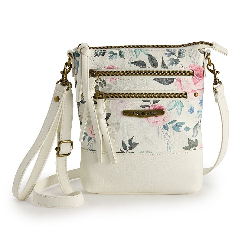 Stone & Co. Nancy 3-Bagger Convertible Crossbody Bag, White Floral