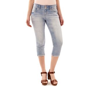 Juniors' Wallflower Luscious Curvy Floral Capri Jeans