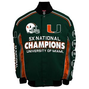 Men's Franchise Club Miami Hurricanes Commemorative Varsity Jacket