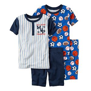 Boys 10-12 Carter's 4-Piece Sports Pajama Set
