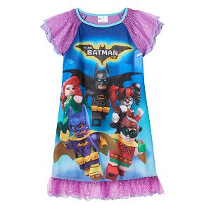 Girls 4-10 The LEGO Batman Movie Robin & Batgirl Teamwork Nightgown