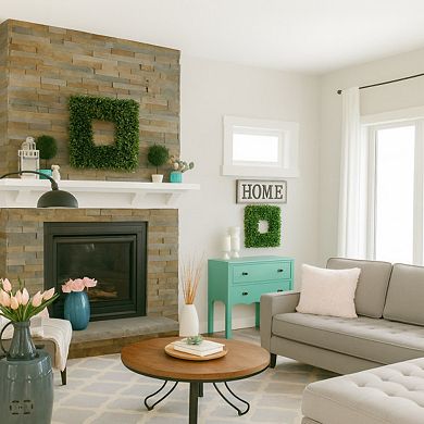 Pure Garden Artificial Boxwood Square Wreath