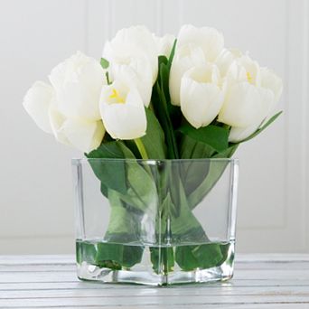 Pure Garden Artificial Tulip Floral Arrangement