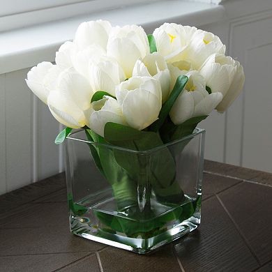 Pure Garden Artificial Tulip Floral Arrangement