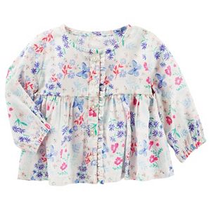 Baby Girl OshKosh B'gosh® Floral Butterfly Ruffle Shirt