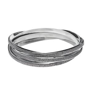 Apt. 9® Silver Tone Glittery Intertwined Bangle Bracelet