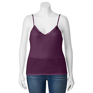 Juniors' Plus Size Mudd® Lace V-Neck Camisole