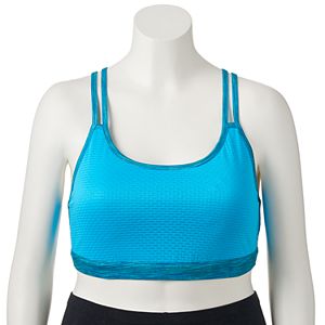 Juniors' Plus Size SO® Crisscross Mesh Sports Bra