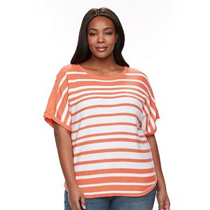 Plus Size Croft & Barrow® Lace-Up Boatneck Sweater