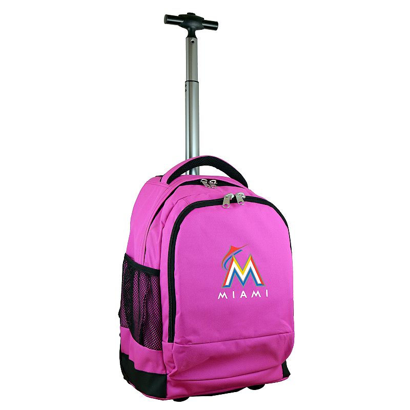 Miami Marlins Premium Wheeled Backpack, Pink