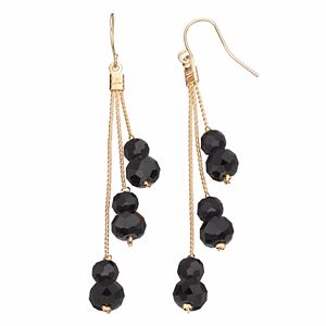 Apt. 9® Black Bead Tiered Drop Earrings