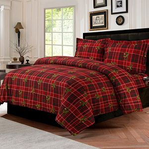 Vintage Plaid 3-piece Flannel Printed Duvet Cover Set