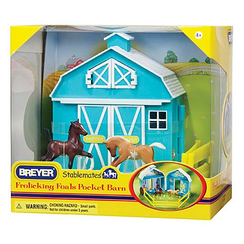 Breyer Stablemates Frolicking Foals Pocket Barn