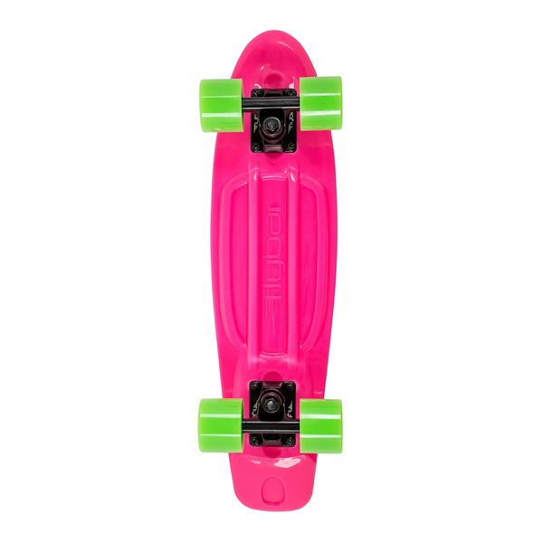 Flybar Skate 22 Inch Mini Plastic Cruiser Complete Skateboard with Strong Custom Injection Molded Deck Smooth 85A 59mm PU Wheels with High Speed ABEC 7 Bearings 