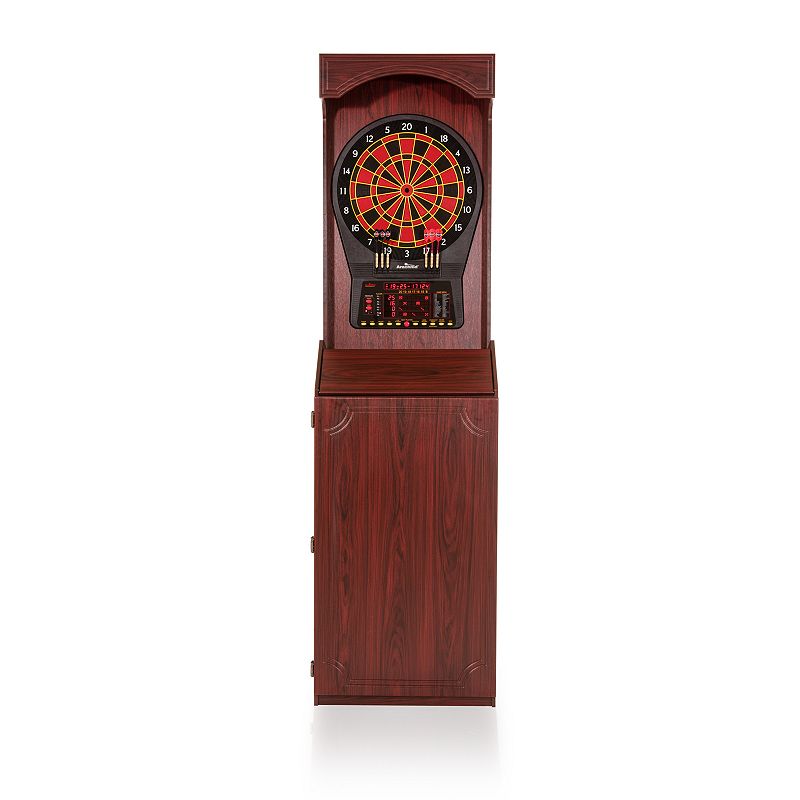 Tournament Style Free-Standing Cabinet With Arachnid Cricket Pro 800 Electronic Dartboard