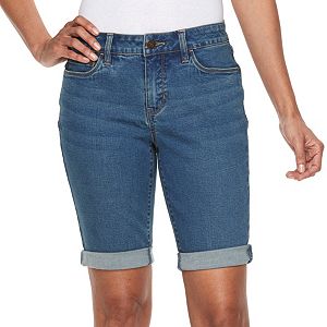 Women's Croft & Barrow® Cuffed Jean Bermuda Shorts