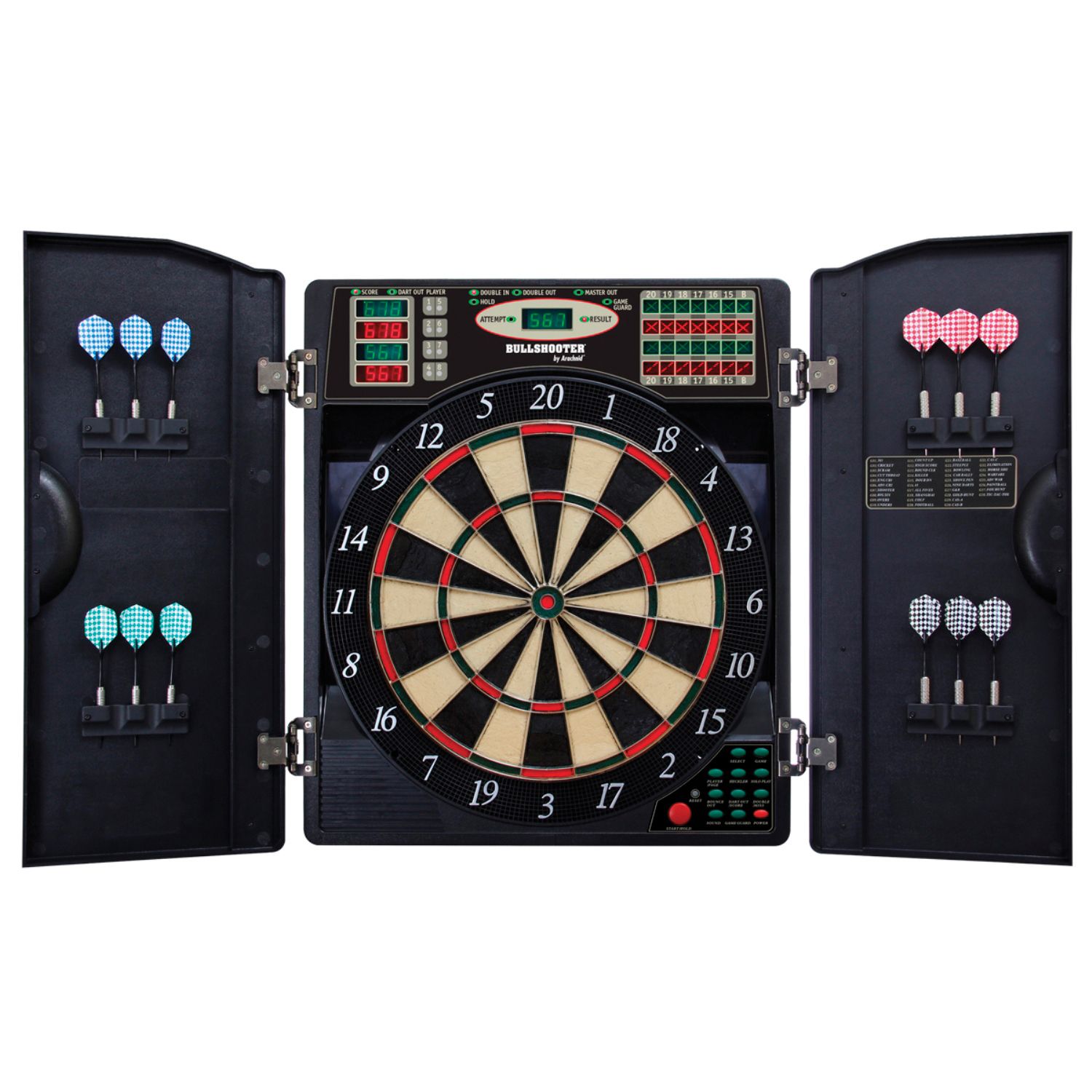 electronic dartboard with cabinet