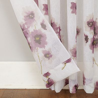 No918 Kiki Floral Crushed Sheer Voile Curtain