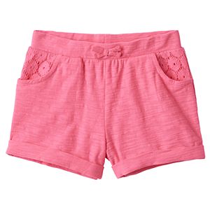 Baby Girl Jumping Beans® Lace Slubbed Shorts