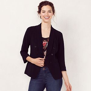 Women's LC Lauren Conrad Black Double-Breasted Blazer
