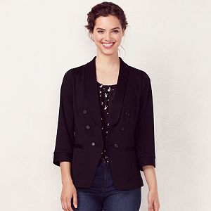 Women's LC Lauren Conrad Solid Double-Breasted Blazer