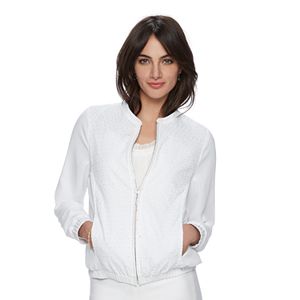 Women's ELLE™ Eyelet Bomber Jacket
