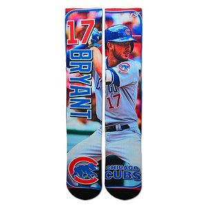 Men's For Bare Feet Chicago Cubs Kris Bryant Trading Card Socks