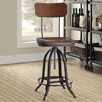 Carolina Living Mason Rustic Industrial Adjustable Stool