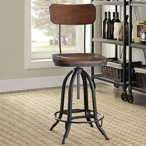 Rustic adjustable bar stools hot sale